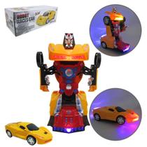 Carrinho Vira Robô Luz Som Transformers Bate E Volta Dsm