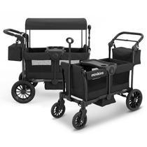 Carrinho Wagon MiniKins para 2 crianças, dobrável, com capota, preto