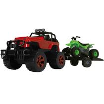 Carrinho X-Terra Fourtrax 4x4 com reboque para quadriciclo de brinquedo