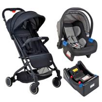 Carrinho Zap Black Com Bebê Conforto Touring X Gray E Base