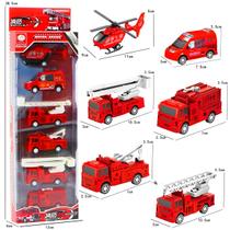 Carrinhos Brinquedo Conjunto 6 Un Miniaturas Helicóptero Cor:Vermelho