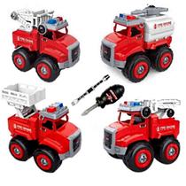 Carrinhos de Brinquedo de Montar Kit Caminhão Bombeiros com Chave Carrinhos de Brinquedo de Montar Kit Caminhão Bombeiros com Chave