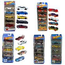 Carrinhos Hot Wheels Pacote com 5 Miniaturas Escala 1:64 - Mattel