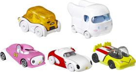 Carrinhos Hot Wheels Sanrio - Pacote com 5 Unidades - Escala 1:64 Carrinhos Hot Wheels Sanrio - Pacote com 5 Unidades - Escala 1:64