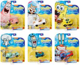 Carrinhos Hot Wheels Subaquáticos Bob Esponja - Pacote com 6