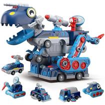 Carrinhos Transforma Dino 5 em 1 Construbots Educativo, Monta e Desmonta Mega Compras