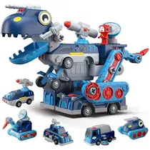 Carrinhos Transforma Dino 5 em 1 Construbots Educativo, Monta e Desmonta Mega Compras