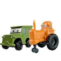 Carrinhos Trator e Sargento Carros Disney + 2 Quebra Cabeças + 2 Posteres + 2 Adesivos - Cim Toys