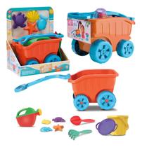 Carriola De Praia, Balde, Regador, Forminhas Divertoys 8087 Carriola De Praia, Balde, Regador, Forminhas Divertoys 8087
