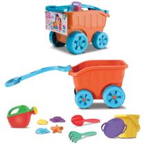 Carriola Infantil de Areia Completo C/ Acessórios Divertidos
