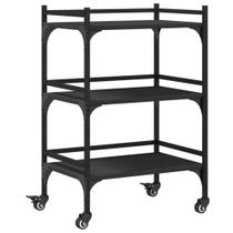 Carrito de Cocina Multifuncional vidaXL Negro con Ruedas Carrito de Cocina Multifuncional vidaXL Negro con Ruedas