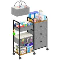 Carrito Organizador de Pañales para Bebé Cidaziya de 3 Niveles con Ruedas Carrito Organizador de Pañales para Bebé Cidaziya de 3 Niveles con Ruedas