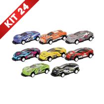 Carro 24 Carrinho Brinquedo Ferro Infantil Colorido Fricção Carro Infantil Criança 360º Colecionavel