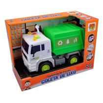 Carro a Fricção Caminhão Coleta de Lixo Verde DM Toys