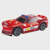 Carro a Pilha Polícia Luminosa - Vermelho - DMT6178 - Dm Toys