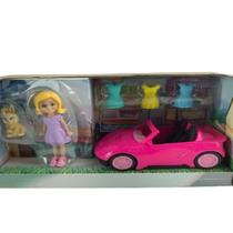 Carro Acessórios e Boneca Laynier 06 peças brinquedo fofinho