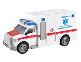 Carro Ambulância c/ Fricção Luz e Som 1:20 - Cores Sortidas - DM Toys