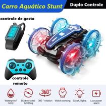 Carro Aquático Acrobático Stunt 2 Controles Remoto + Gesto à Prova D'Água Rodas Transparentes Iluminadas Giro 360º B800