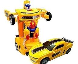 Carro Bate E Volta Transforme Robo Racer Car Com Som E Luz A Pilha