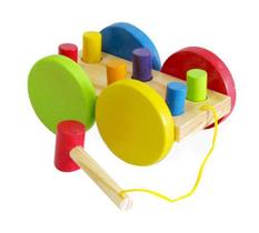 Carro Bate Pinos Brinquedo de Madeira - Brinquedo Educativo