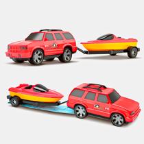 Carro Blazer Bombeiro De Resgate Com Lancha Grande 3053 Silmar Brinquedos