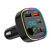 Carro Bluetooth 5.0 Sem Fio Handsfree Car Transmissor FM Receptor Rádio Adaptador Mp3 Player 2 USB+PD Carregador Kit Carro Bluetooth 5.0 Sem Fio Handsfree Car Transmissor FM Receptor Rádio Adaptador Mp3 Player 2 USB+PD Carregador Kit
