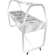 Carro Buffet com 10 Cubas Quentes Venâncio EA10TC Termo Cromada