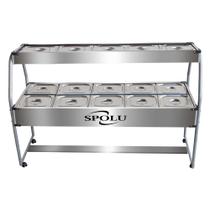 Carro Buffet Conjugado Duplo Spl-512co 10 Cubas Quentes E 5 Fria 220V Spolu Carro Buffet Conjugado Duplo Spl-512co 10 Cubas Quentes E 5 Fria 220V Spolu