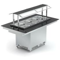 Carro Buffet Refrigerado New Restaurante Central Frio Nbrcf-08 Sem Cubas Tampo Vidro 220V - Refrimate Carro Buffet Refrigerado New Restaurante Central Frio Nbrcf-08 Sem Cubas Tampo Vidro 220V - Refrimate