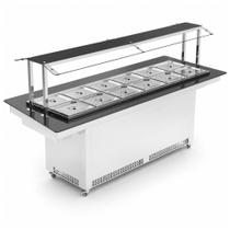 Carro Buffet Termico New Central Nbrcq12 Preto Sem Cubas Tampo Vidro 220V - Refrimate Carro Buffet Termico New Central Nbrcq12 Preto Sem Cubas Tampo Vidro 220V - Refrimate