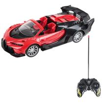 Carro C/r 7 Funções 1:18 27Mhz Convexi Conversível Bugatti Vermelho- Art Brink
