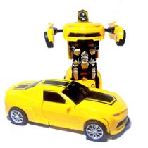 Carro Camaro Amarelo Carrinho Bate e Transformers Robo - YAHA