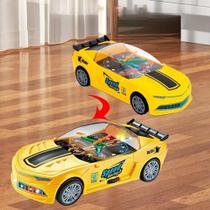 Carro Camaro Amarelo Relógio de Corrida 3D Brinquedo Educativo Com Som e Luz - Enviamos no mesmo dia