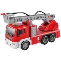 Carro Caminhão De Bombeiros Infantil Brinquedo Interativo Com Luz E Som
