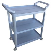 Carro Carrinho Bandeja Triplex Utilitário Grande Hotel Restaurante Oficina Multifuncional Organizador Cozinha Camareira