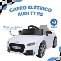Carro Carrinho Elétrico Infantil Audi TT RS 12V Com Controle Remoto Música Luz e Som