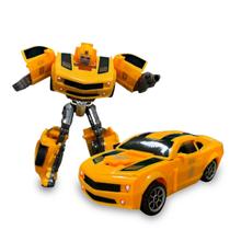 Carro Carrinho Esportivo De Corrida Sem Controle Remoto Amarelo Para Criança De 4 Anos Que vira Robô