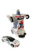 Carro Carrinho Transformers Vira Robô Brinquedo Luz E Som Bate e Volta