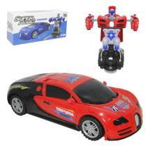 Carro Carrinho Transformers Vira Robô Brinquedo Luz E Som Bate e Volta