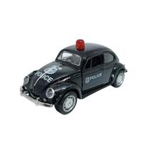 Carro Colecionável Fusca Preto Police Miniatura Decoração Carro Colecionável Fusca Preto Police Miniatura Decoração