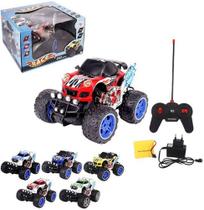 Carro com controle remoto sem fio race big car 7 funcoes com luz a pilha recarregavel wellkids - WEL