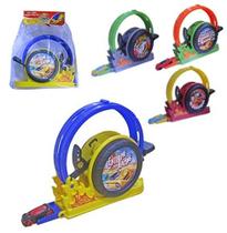 Carro com lancador + pista looping mega pop colors na solapa - Bs toys