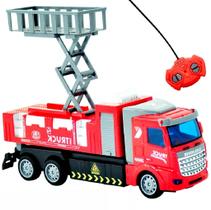 Carro Controle Remoto Caminhão Bombeiro Militar Truck Com Luz