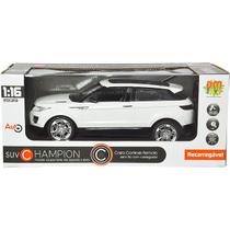 Carro Controle Remoto Champion SUV Branco sem Fio Recarregavel DM TOYS DMT5051