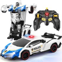 Carro Controle Remoto Getatoy Transformer Polícia 2.4GHz LED Carro Controle Remoto Getatoy Transformer Polícia 2.4GHz LED