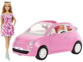 Carro da Barbie Fiat 500 Mattel com Acessórios Carro da Barbie Fiat 500 Mattel com Acessórios