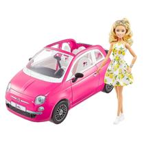 Carro da Barbie Fiat 500 Rosa com Boneca Mattel - GXR57