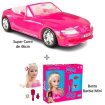 Carro da Barbie Rosa conversivel BMW mais Barbie Busto Mini original