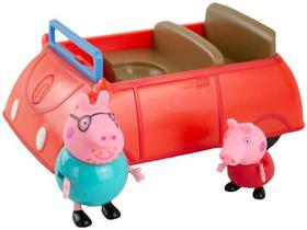 Carro da Família Pig com Som e 2 Figuras Articuladas Peppa e Papai Pig Original Peppa Pig Character SUNNY 2304