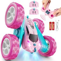 Carro de Acrobacias RC QUNREDA - Dupla Face com Controle Remoto Rosa
